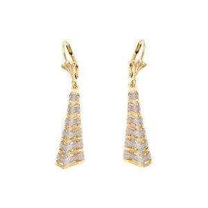 Two-Tone Cutout Triangle Drop Earrings